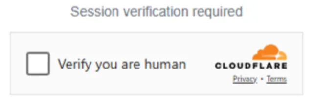 Fake Cloudflare check reading Session verification required, Verify you are human